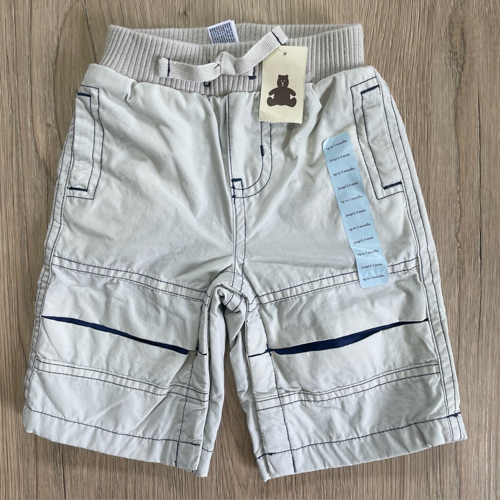 rare 2006 NWT babyGap Tan Cargo Shorts Mesh Lined 0-3M